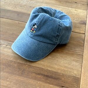 Blue Disney Denim Cap with Embroidered Character